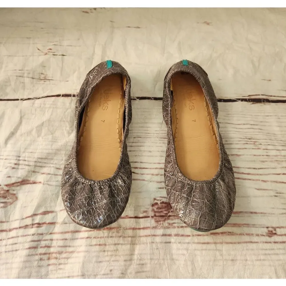 Tieks Slate Gray Croc Size 7